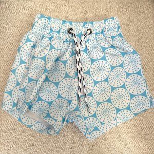 Snapper Rock Blue White Pattern Swim Shorts Trunks 3/6M